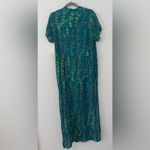 Hilo Hattie Asian Inspired Maxi Dress Mandarin Collar Bamboo Print NWT XL - Picture 3 of 10